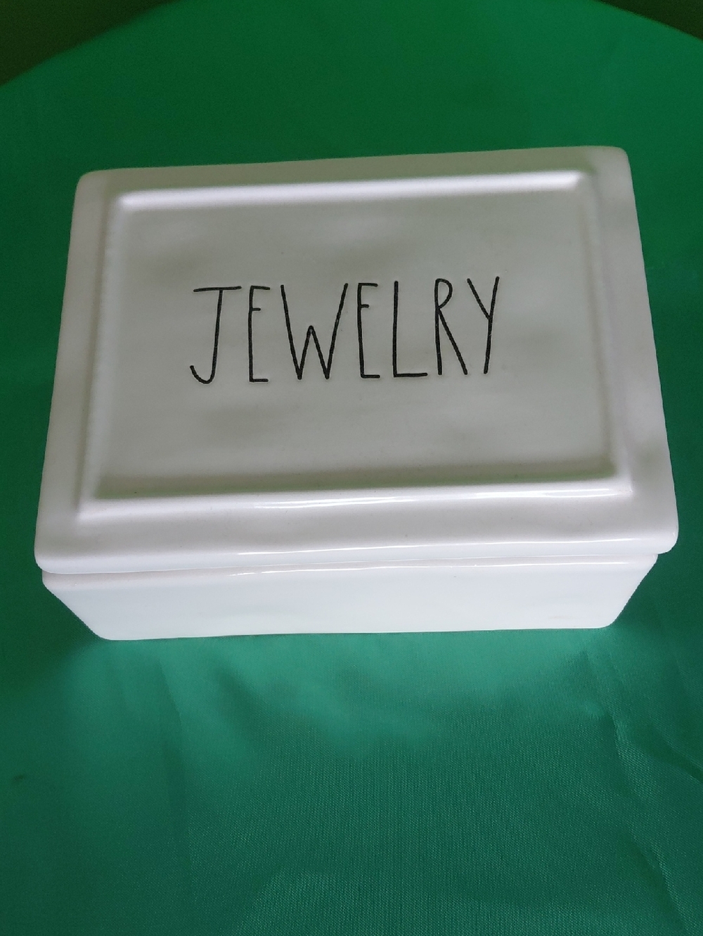 Rae Dunn White Ceramic Jewelry  Box.